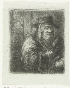 Vieil homme avec manteau et chapeau - Jan Chalon