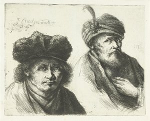 Deux hommes, avec chapeau et turban - Jan Chalon