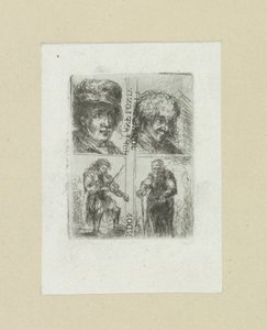 Quatre hommes (The Compleat Work of Etchings by John Chalon) - Jan Chalon