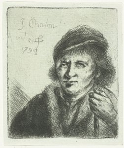 Homme adulte avec chapeau et bâton - Jan Chalon