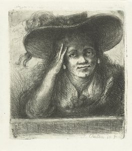 Femme au grand chapeau rond - Jan Chalon