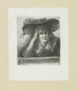 Femme au chapeau rond - Jan Chalon