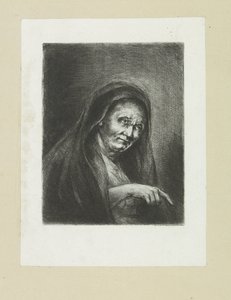 Vieille femme pointant du doigt