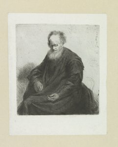 Vieil homme assis avec un long manteau - Jan Chalon