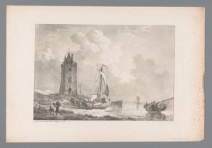 Paysage côtier avec tour (Schilderijen van Nederlandsche meesters uit de verzameling van Wijlen den Wel-Ed. Geb. Heer J.A. van Dam) - Jan Dam Steuerwald (possibly)