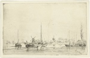 Vue de rivière avec clocher
