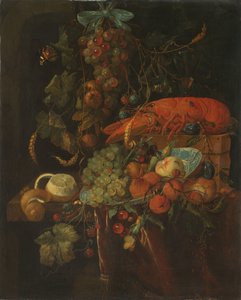 Nature morte avec fruits et homard
