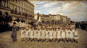 La revue des écoles en 1878 - Jan Frans Verhas