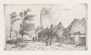 Vue de village avec clocher - Jan Gerard Smits