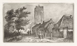 Vue de village avec clocher - Jan Gerard Smits