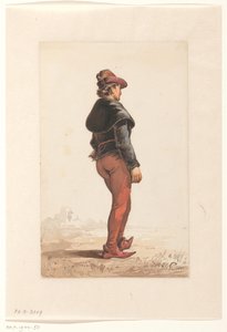 Lansquenet debout en costume bourguignon, de dos - Jan Gerard Smits