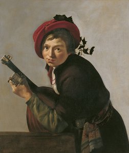 Jeune homme jouant du théorbe