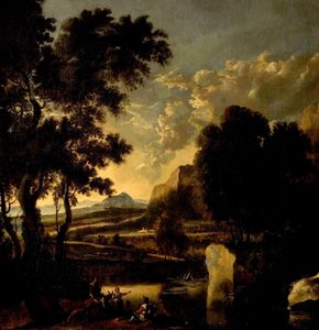 Paysage avec figures au premier plan - Jan Hackaert