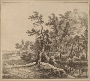 Paysage avec une route sinueuse