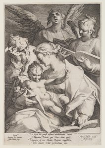 La Sainte Famille et deux anges musiciens