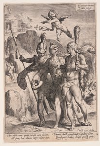 Minerve et Cupidon conduisent Hercule et Scipion sur le chemin de la vertu - Jan Harmensz. Muller