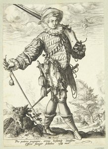 Officier avec une brindille