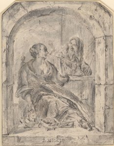 Femme fumant une pipe et homme avec deux pipes - Jan Havicksz. Steen (possibly)