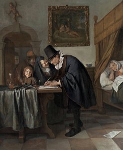Visite du médecin (La visite du médecin), vers 1665 (huile sur bois) - Jan Havicksz. Steen