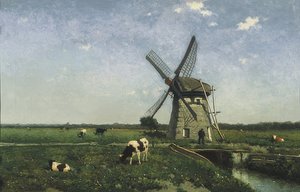 Paysage avec moulin à vent près de Schiedam