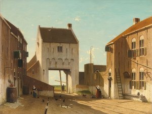 Porte de la ville à Leerdam - Jan Hendrik Weissenbruch