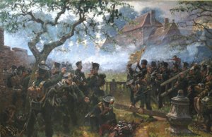 Troupes de Nassau à Hougoumont pendant la Bataille de Waterloo - Jan Hoynck van Papendrecht