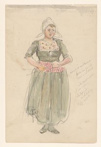 Fille debout en costume traditionnel