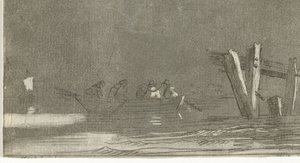 Barque avec des figures sur une rivière - Jan Izaak van Mansvelt