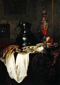 Nature morte avec chope en étain et gobelet avec couvercle - Jan Jansz Treck