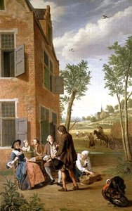 Figures dans un paysage (une série de quatre)