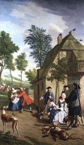 Figures dans un paysage (une série de quatre)