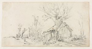 Croquis de paysage avec cottage, vers 1630 - Jan Josephsz van Goyen