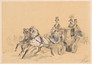 Vigilant attelé de deux chevaux