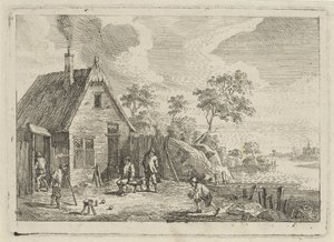 Paysans jouant à la pétanque - Jan Lauwryn Krafft (I) (possibly)
