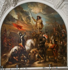 Brinio élevé sur un bouclier