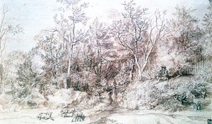 Paysage avec personne jouant de la flûte, vers 1627-1674 - Jan Lievens
