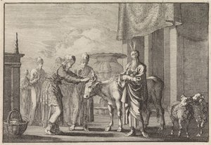 Aaron bénit le bétail sacrificiel