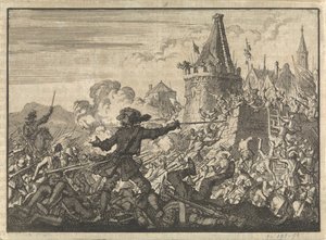 Assaut repoussé des murs de Livron, défendu par les Huguenots, 1574 - Jan Luyken