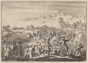 Les Français conquièrent Carthagène en Amérique du Sud sous Pointis, 1697 - Jan Luyken