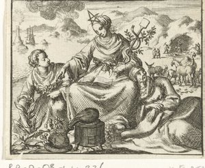 Santé (Sanitas) flanquée d
