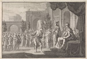 Hyrcanus devant le trône de Ptolémée Philadelphe - Jan Luyken