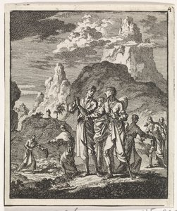 Rencontre de pèlerins dans les montagnes - Jan Luyken