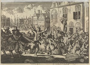 Émeute à Enkhuizen où les maisons des vice-amiraux Kwast et Turk sont détruites, 1635