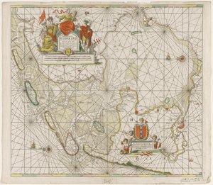 Carte marine de la mer du Sud et de la mer des Wadden - Jan Luyken