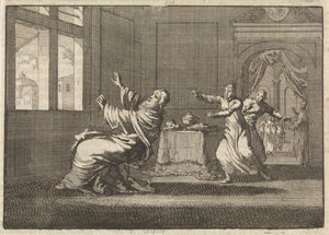 Le pape Innocent XII tombe après son élection, 1691 - Jan Luyken