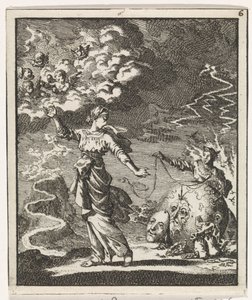 Femme choisissant le chemin étroit menant au ciel - Jan Luyken