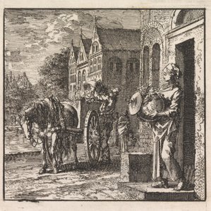 Une femme devant une maison avec une poubelle en forme de globe terrestre