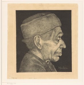 Portrait de Douwe avec bonnet - Jan Mankes (signed by artist)