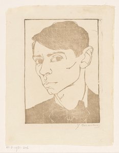 Autoportrait avec nœud papillon - Jan Mankes (signed by artist)