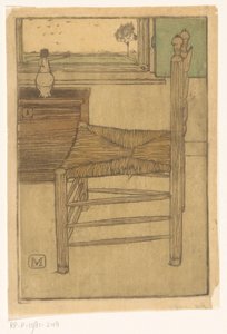 Chaise avec siège en paille